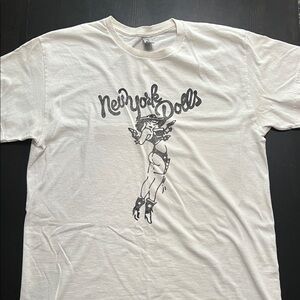 Gildan White New York Dolls Graphic Tee